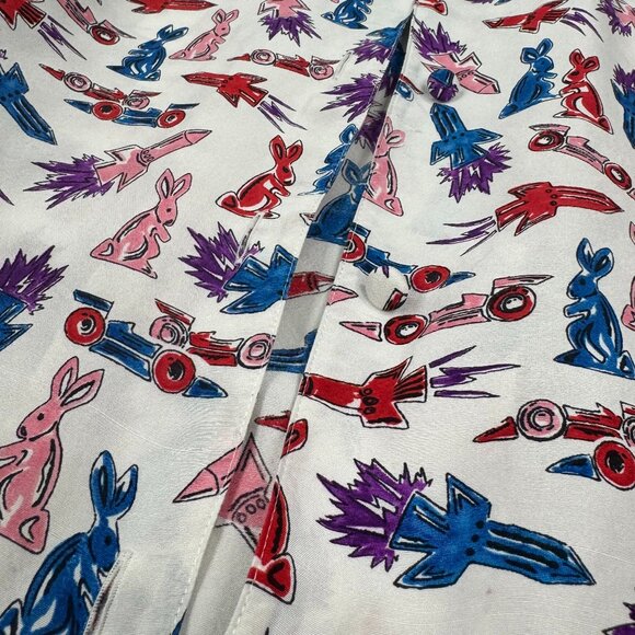 Prada Italian Silk Printed Button-Down Shirt - Picture 8 of 8